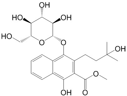2-Naphthalenecarboxylic acid, 4-(D-glucopyranosyloxy)-1-hydroxy-3-(3-hydroxy-3-methylbutyl)-, methyl ester